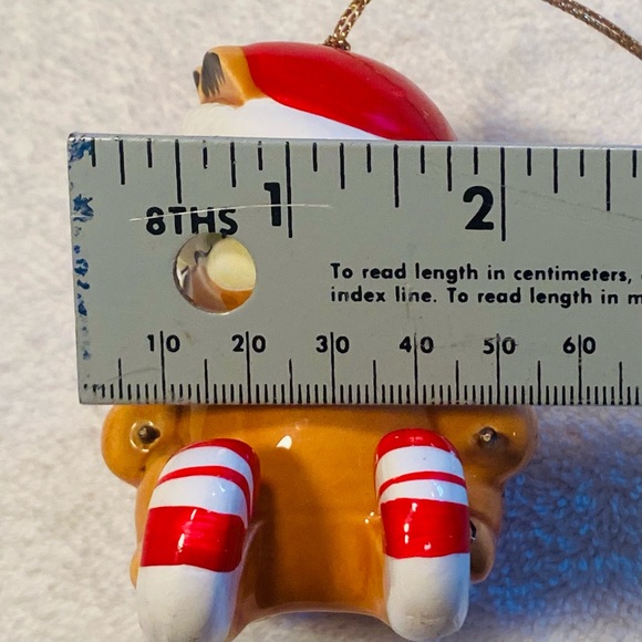 Christmas Garfield Enesco Santa Hat Candy Cane Skis With Poles Ceramic Vintage - Picture 11 of 12